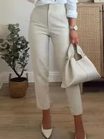 2024 Woman Solid Trouser High Waist Slim Zipper Fly Long Pants Female Wild Commute Office Lady Woman Pencil Pant Street - Image 4