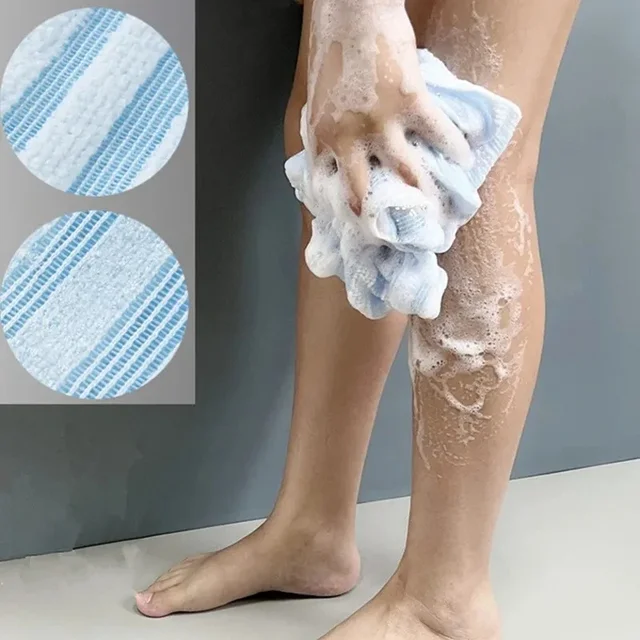 Exfoliating Washcloth Back Scrubber for Shower for Men Silver-ion Multi-Function Foam Bath Towel Ultra-Long Exfoliating Towels 4
