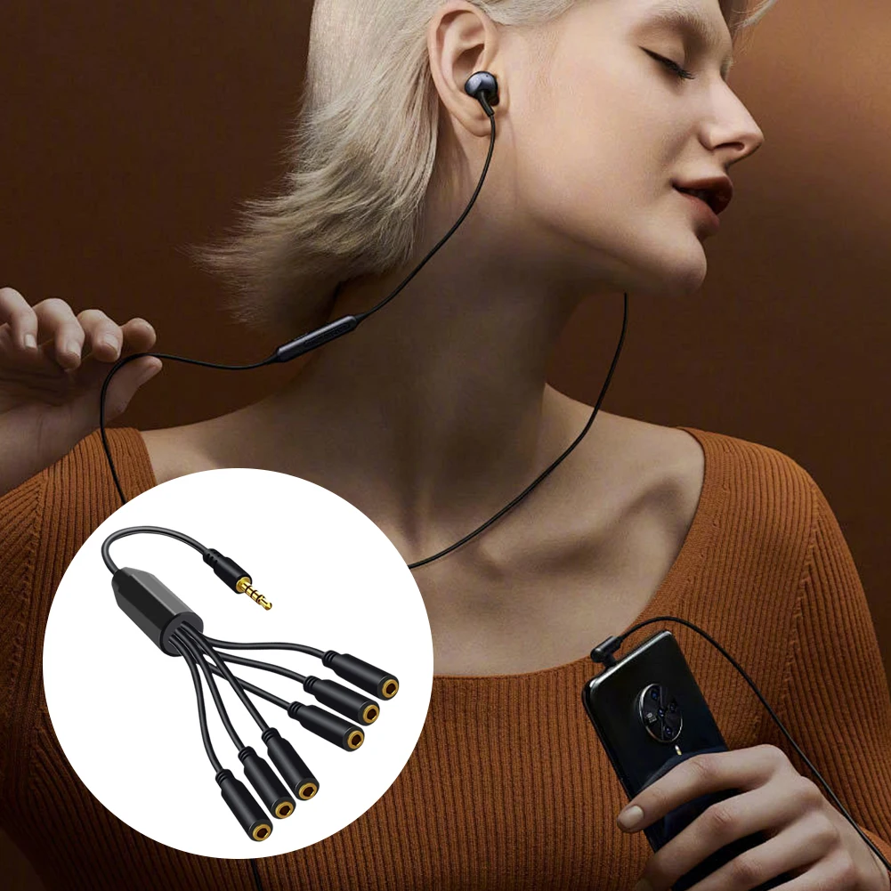 스테레오 Y 스플리터 스테레오 오디오 케이블, 1-5/6 웨이, 3.5mm 헤드폰 스플리터, 3.5mm Aux 스플리터 케이블, 3.5mm