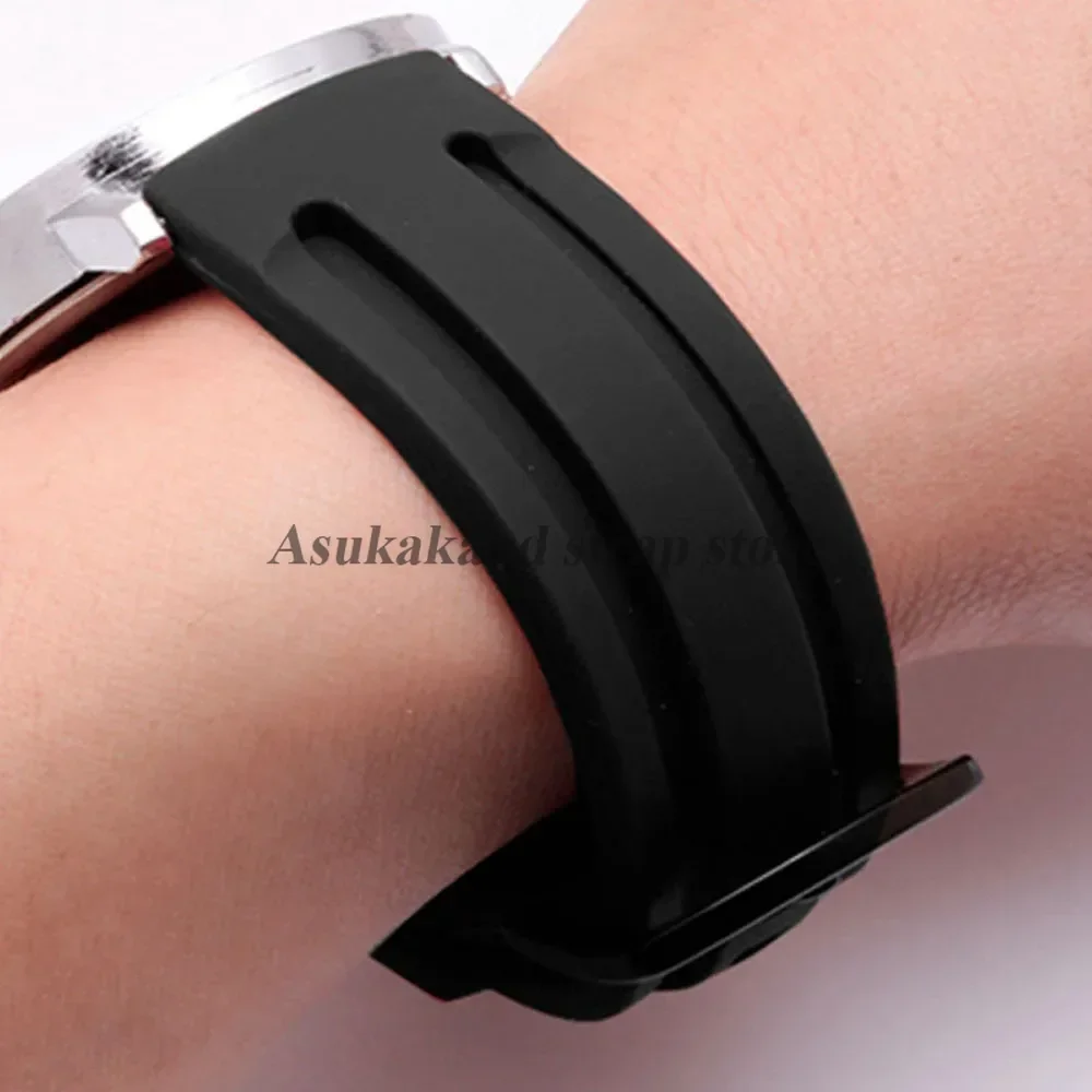 Men's Sport Waterproof Silicone Rubber Watch Strap - Soft Diving Wrist Band Bracelet