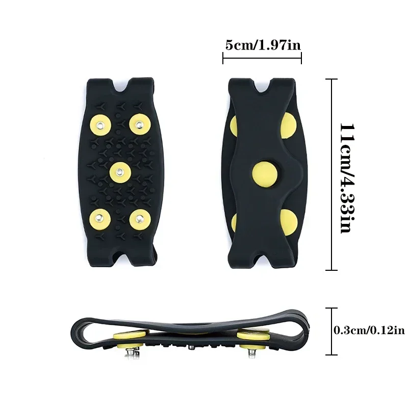 Snow Ice Claw Climbing Anti Slip Spikes Grips Crampon Cleats 2pcs Sport Shoes Cover For Women Men Boots Size 35-46