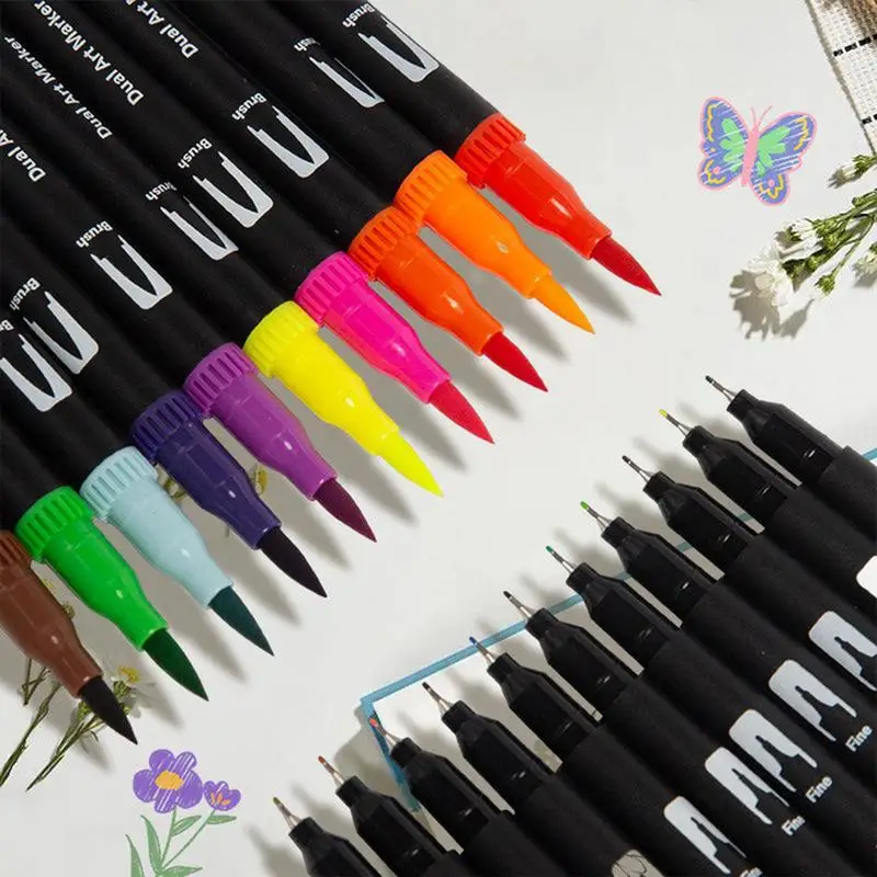 Color By Number Adult Coloring Book Drawing Learning Books Quick-drying Double-Sided Watercolor Pencil Set Kids Drawing Learning