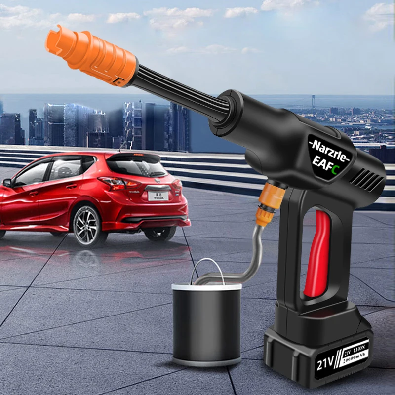 Car Wash Gun Washer 30000mAh 100BAR Spray Nozzle High Pressure Cleaner