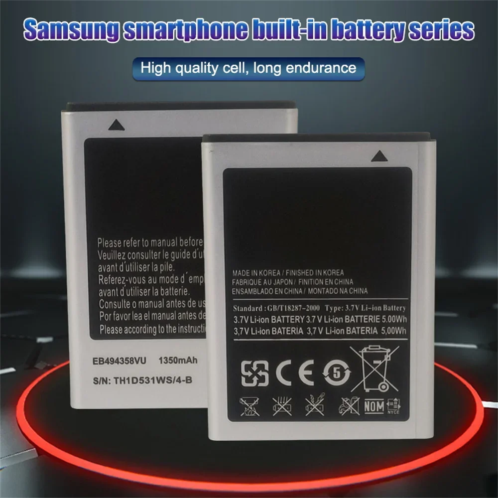 Batteria Originale Eb494358Vu Per Samsung Galaxy Ace S5830 S5660 S7250D S5670 I569 I579 Gt-S6102 S6818 Gt-S5839I 1350Mah