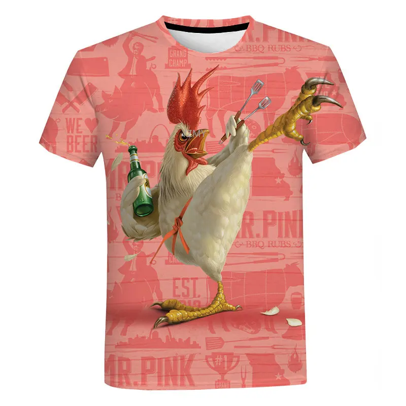 

Summer Chicken Graphic T Shirts Men Streetwear Leisure O-Neck Short Sleeve Tees Shirt Breathable Tops Oversized T-shirts