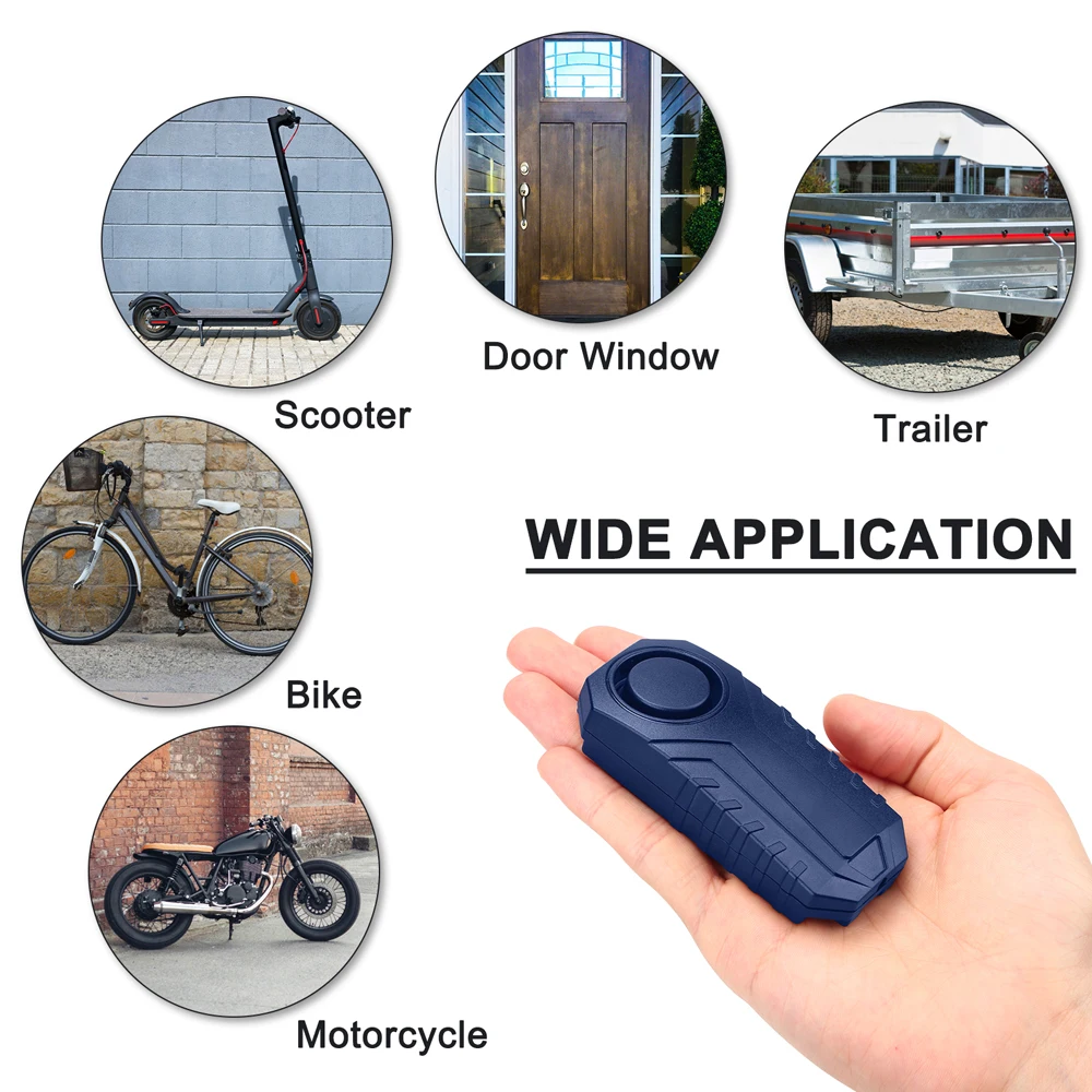 Fosmon Wireless Motorcycle Alarm - 113dB Vibration Anti-Theft Security System With Remote