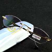 Handcrafted rimless Rectangle Women Fashion Reading Glasses +0.75 +1 +1.25 +1.5 +1.75 To +4 1