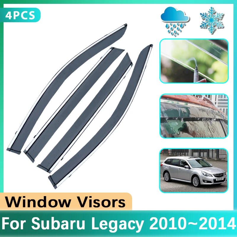 Deflectors For Subaru Legacy Touring Wagon Liberty BM BR 2010~2014 Car Windows Visor Rain Smoke Sun Guard Cover Car Accessories 1