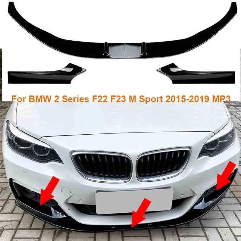 Lucido Anteriore Sotto Paraurti Mento Lip Spoiler Splitter Body Kit Protezioni Protector Per Bmw Serie 2 F22 F23 M Sport 2015-2019 Mp Auto