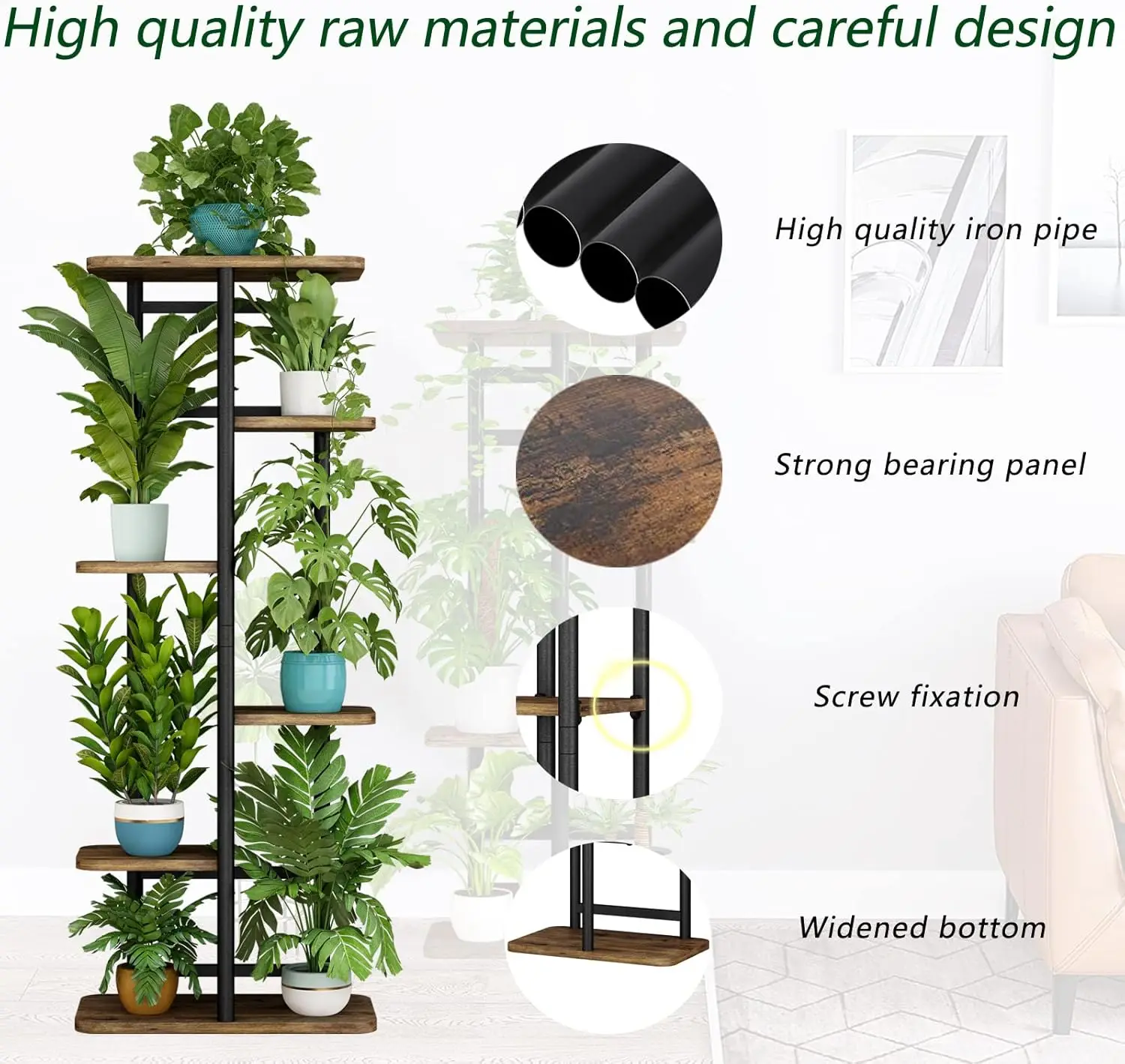 Plant Multiple Flower Rack Holder Shelves Storage Organizer Display Indoor Planter for Balcony Bedroom Patio Garden 5