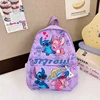 Stitch Print Backpack, Nylon Daypack, Kids And Girls College Style Schoolbag, Ideal Gift for School, Travel, Daily Commuting 1