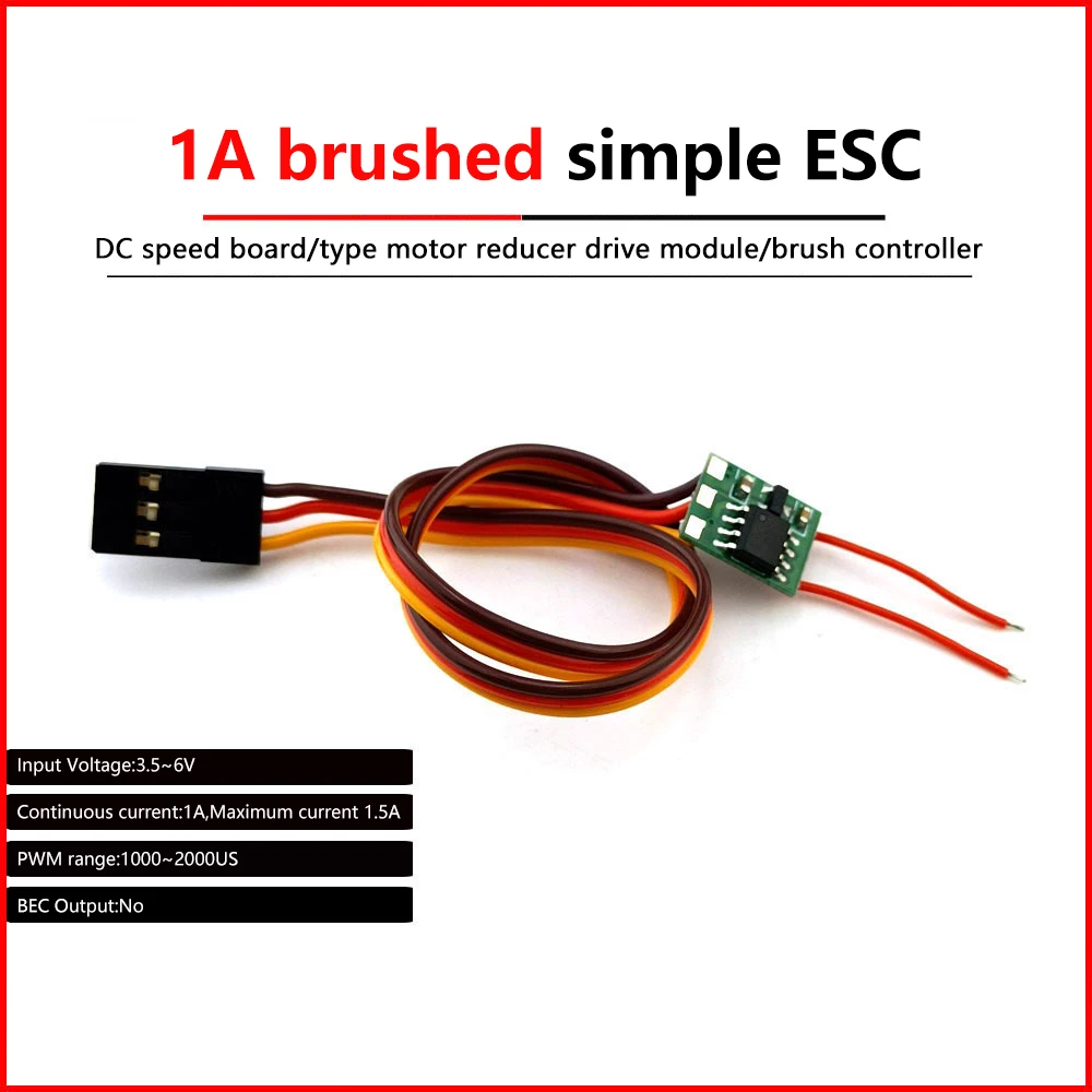 DC brushed motor speed controller Micro motor drive module Mini DIY bidirectional forward reverse brushed ESC for car toys motor