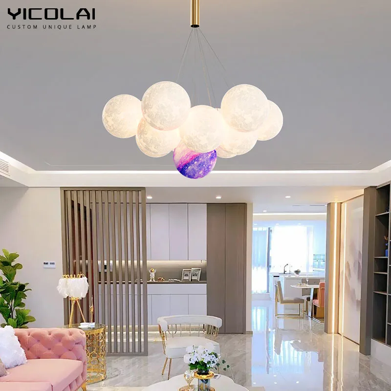 

Nordic Simple And Modern Chandeliers For Dinning Living Room Bedroom Branch Shaped Magic Bean Molecular Light Luxury Home Decor