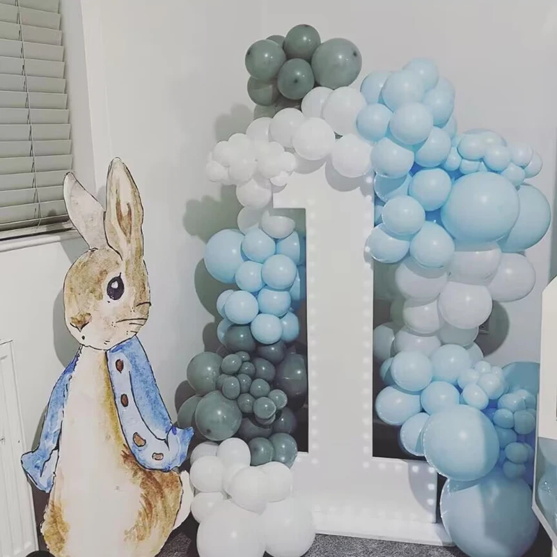 Rabbit Cutouts Party Prop Decoration Baby Shower Elephant Decor Blue Bunny Cut Out Kids First Birthday Party Backdrop