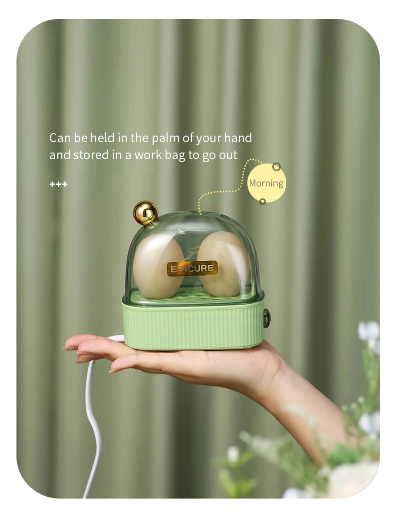 Description Picture 6 of item120W Electric Egg Boiler Automatic Steamer Mini Breakfast Machine Egg Cookers 2 Eggs Portable Steamer Automatic Power Off 220V