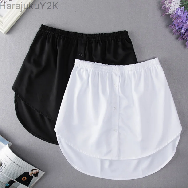 

S-5XL Women Fake Shirt Hem Detachable Underskirt Irregular Skirt Tail Blouse Hem Extender Mini Skirt Layered Inner Layer