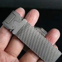 Bracelet en titane pour Apple Watch Ultra 3/2 49mm, IWatch série 11 10 9 8 7 6, boucle milanaise en titane naturel, boucle de Parachute 4