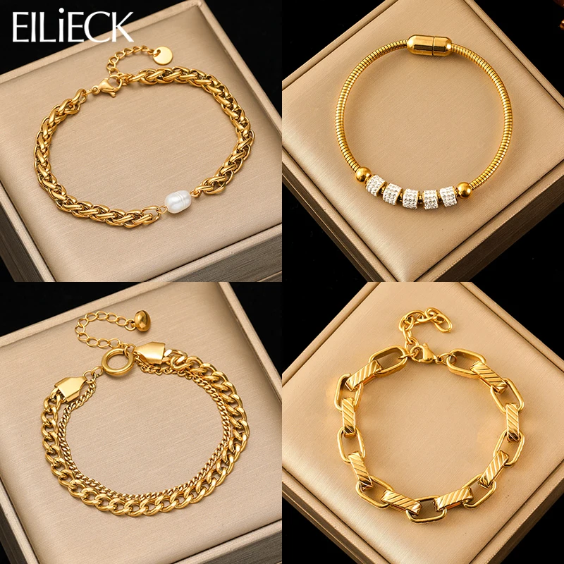 The elegance that lasts: "EILIECK" stainless steel bracelets, designed to stay with their captivating shine and rust resistance, t...
