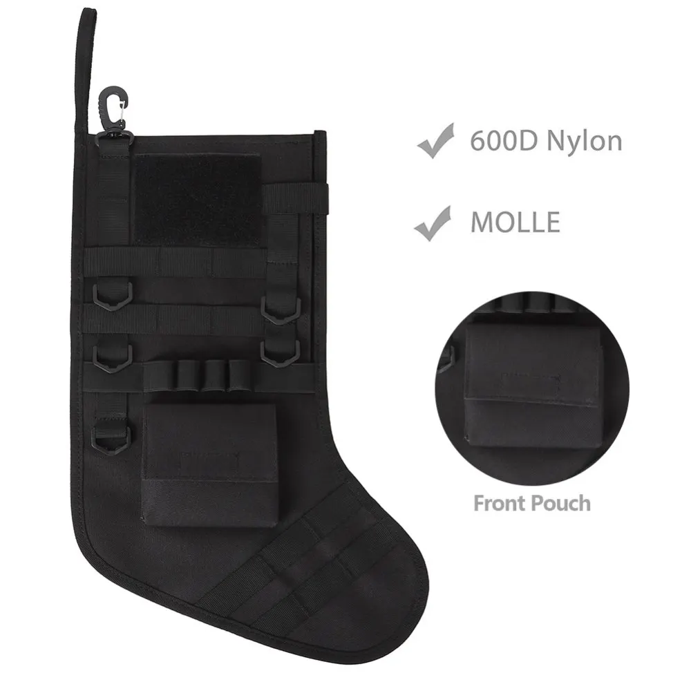 Chaussettes De Noël, Chaussettes De De Noël De Sac Tactique De Bas De Noël Sac De Rangement En Nylon Sac De Bonbons Bas De Décoration De Noel(Kaki