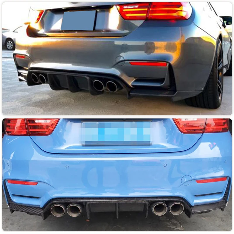 BMW F80 M3 F82 F83 M4 2014-2019 F82 M4 리어 디퓨저용 카본 파이버 자동차 리어 범퍼 디퓨저 립 스포일러 (ABS 글로스 블랙)