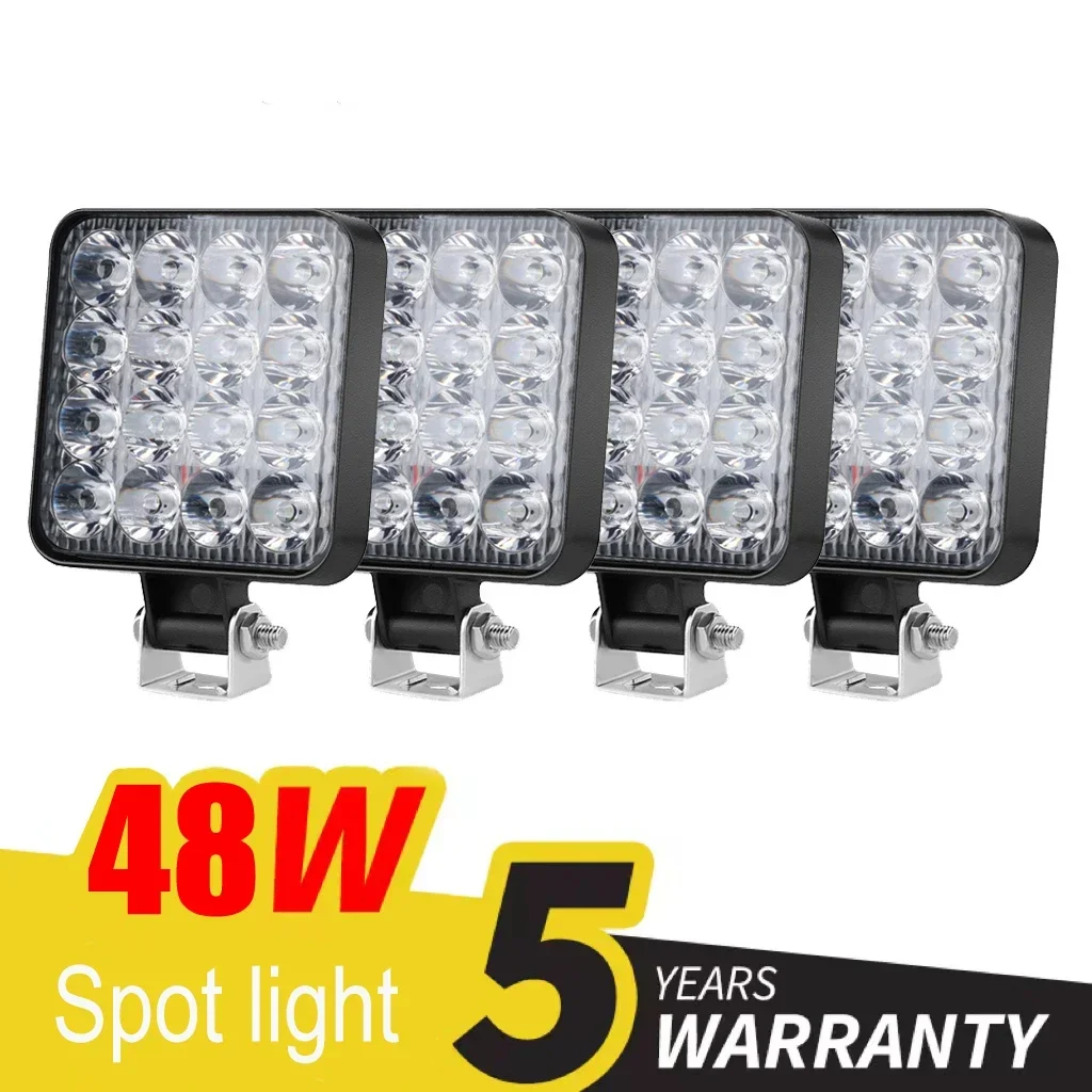 4PCS48WWorkLightWhiteMiniLEDRunningLightsBarOffroad