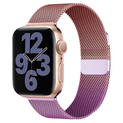Luxurious Milanese Loop Metal Band - 42 44 45 49 46MM (Purple Rose Pink)