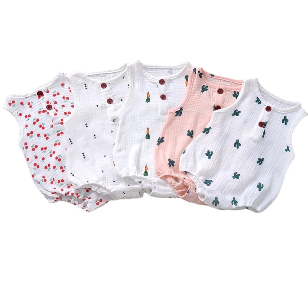 

Summer Baby Boys Girls Romper Muslin Cotton Linen Infant Romper Playsuit Jumpsuit Fashion Newborn Baby Clothing