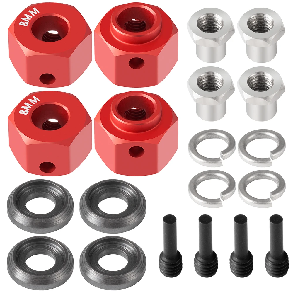 AXSPEED 4PCS 12mm Rad Hex Naben Adapter mit Pins 6/8/9/10/11/12mm für 1/10 RC Crawler Auto T-raxxas TRX-4 TRX4 Upgrade Teile – Detail 5