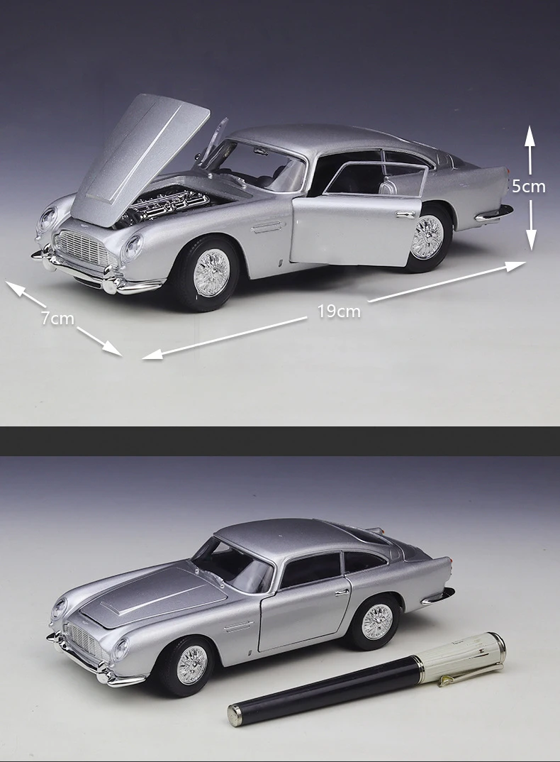 WELLY 1:24 Aston Martin DB5 Legierung Sportwagen Modell Druckguss Metall Klassische Retro Rennfahrzeug Auto Modell Simulation Kinder Spielzeug Geschenk – Detail 2