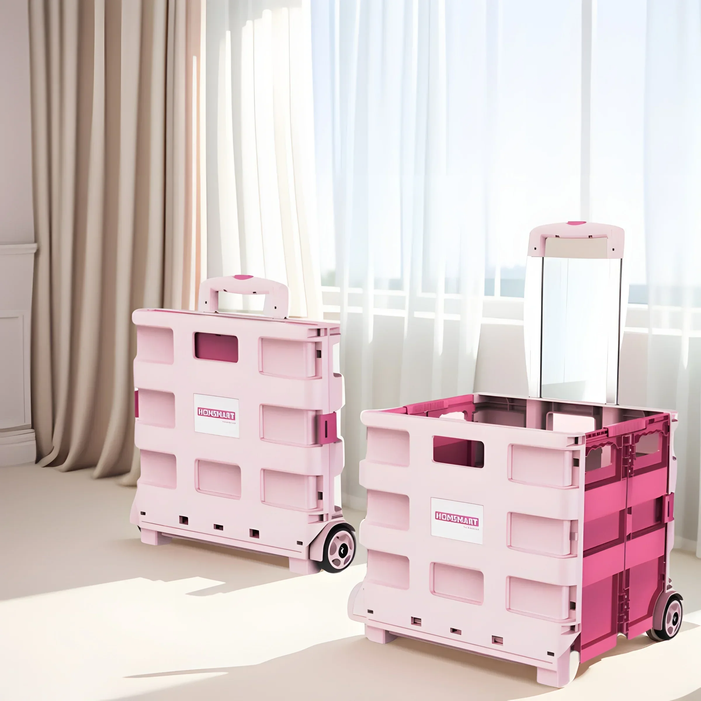 

Портативная Пластиковая Складная корзина для покупок, универсальная тележка для альпинизма, небольшого размера, тележка с ручным нажимом (65 л)