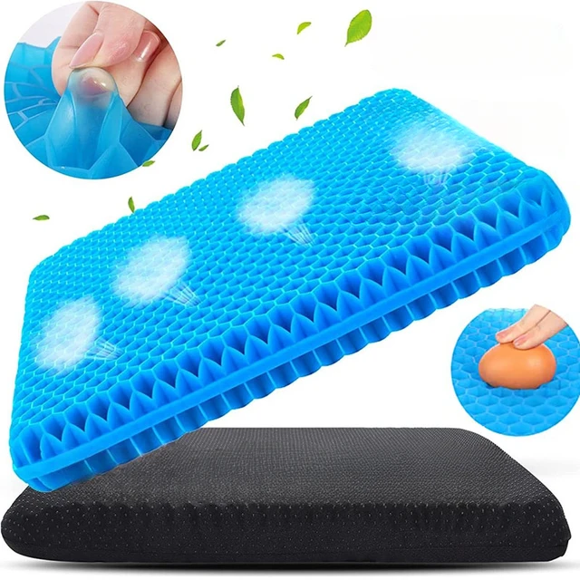 Gel Seat Cushion, Enhanced Double-Layer Non-Slip Cushion, Relieving Back  Pain & Sciatica Pain, for Car, Office, Wheelchair & Chair. 