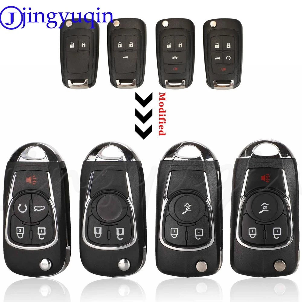 

jingyuqin 2/3/4/5 Buttons Modified Remote Car Key Shell For Chevrolet Cruze Buick Regal Encore Lacrosse Opel Astra J Zafira C