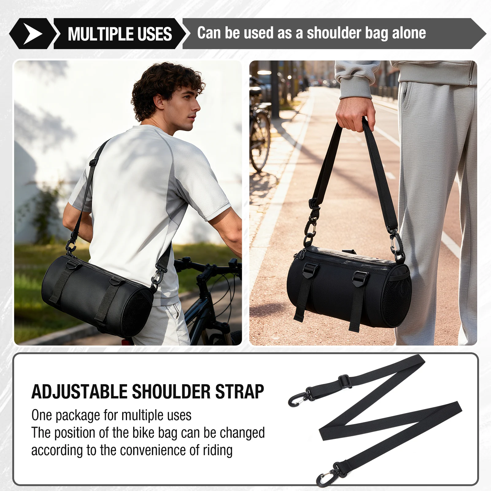 Outdoor Cycling Bike Front HandleBar Bag Bicycle Bags，Pannier Bag Multifunction Portable Shoulder Bag Backpack Bike Accessorie