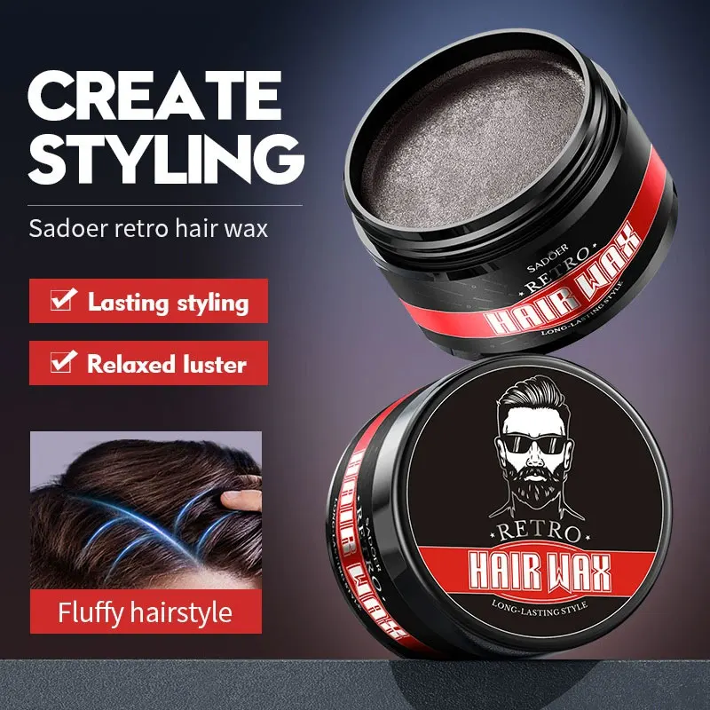Retro Hair Wax with Strong Styling and Natural Fluffy Hair Mud Gel Cream Non-Greasy Style for Men Women Broken Artifact