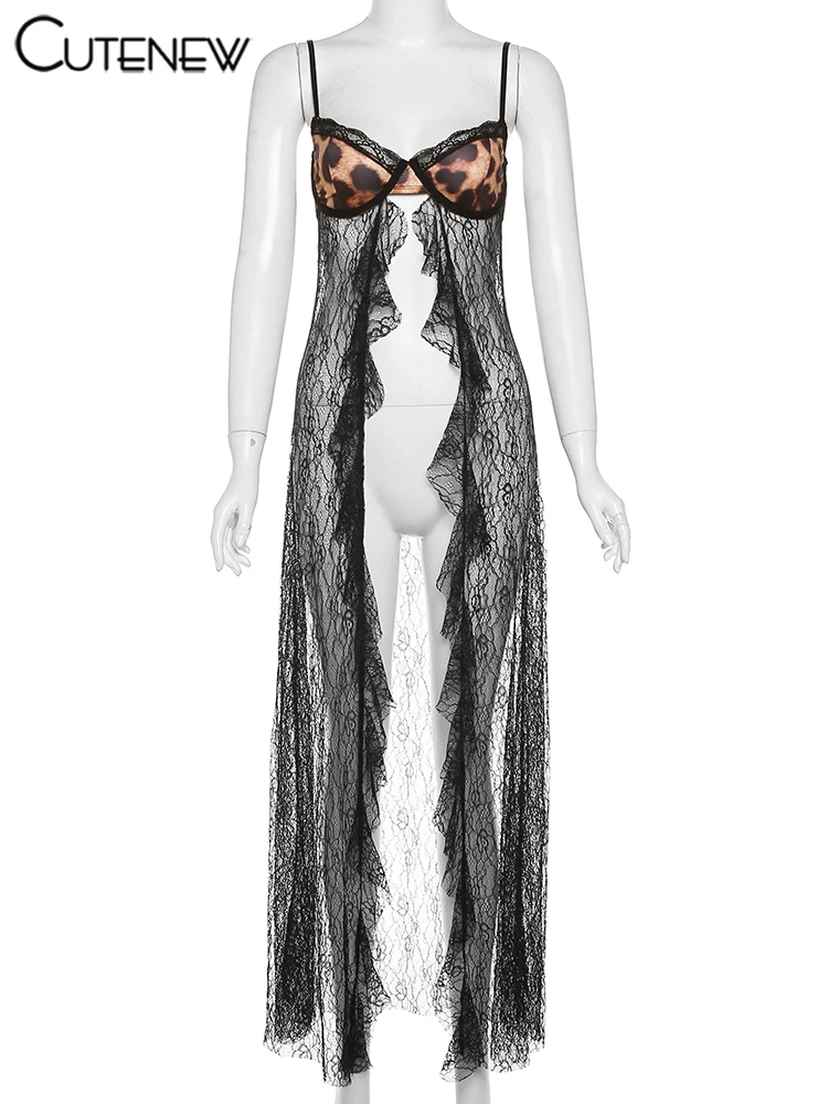 Sexy Suspender Sexy Patchwork Tank Top Women's Summer Camisole Sleeveless Slim Lace Long Vest Casual Lady Streetwear New