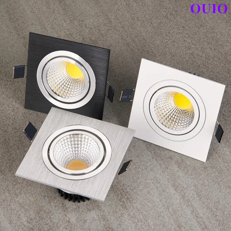Luces LED empotradas regulables, lámpara de techo COB de 9W, 12W, 15W