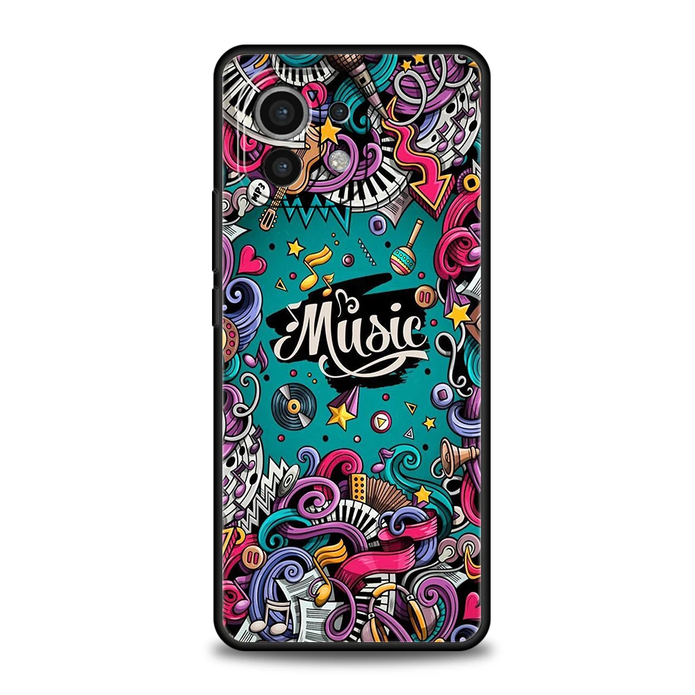 Stylish Music-Themed Soft TPU Phone Case Cover