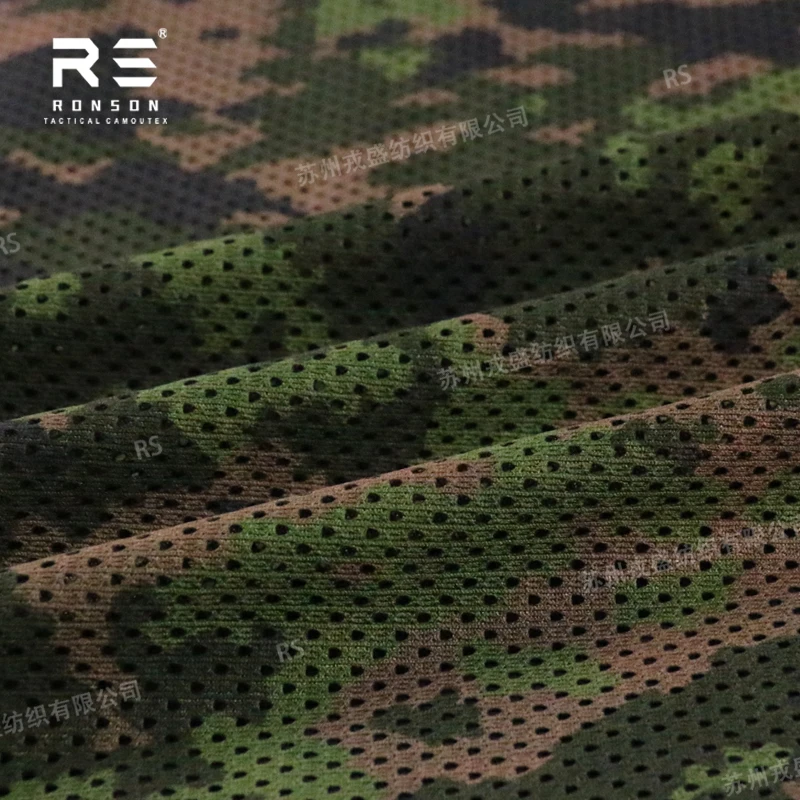 Mesh fabric 120gsm Finnish Terrain camouflage tactical tricot mesh for printed tactical fabric