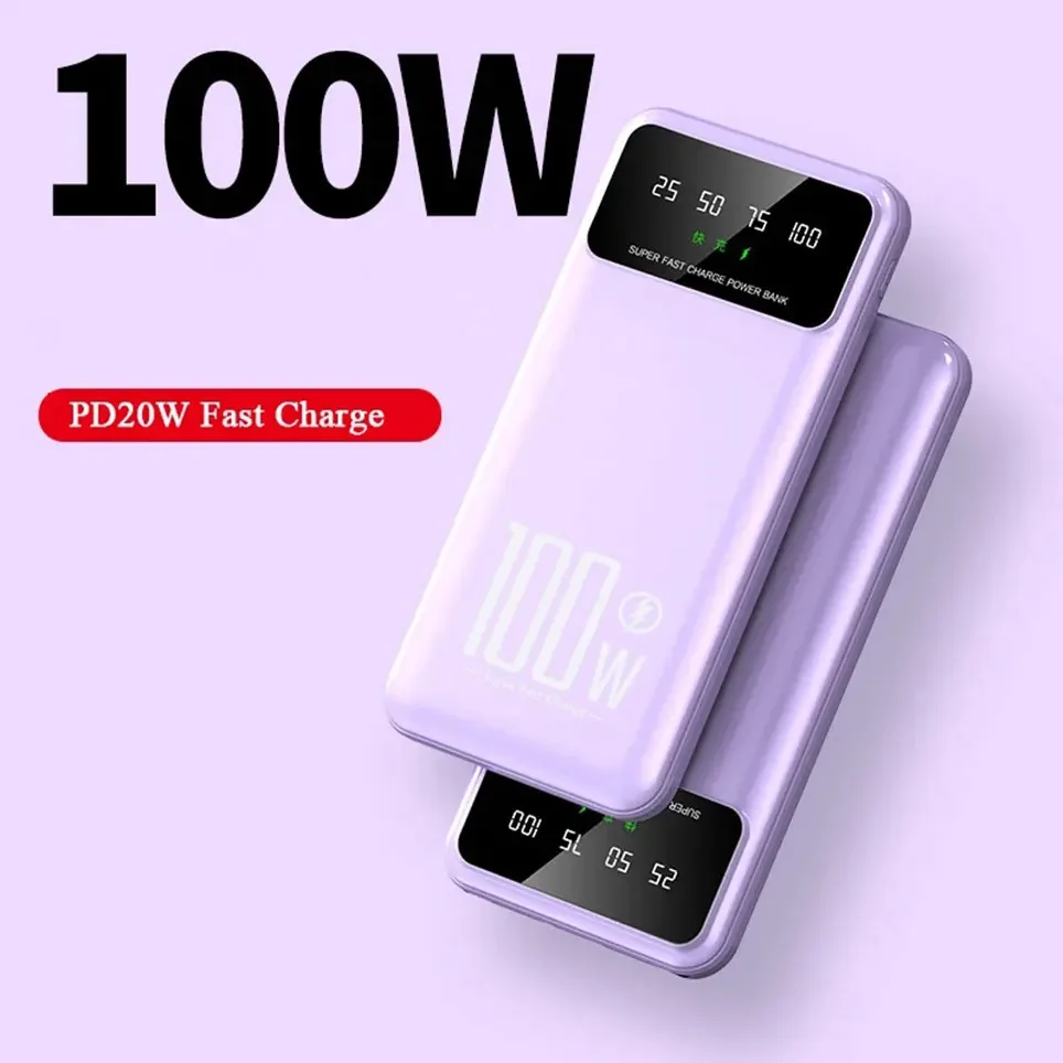 mobile-power-bank-pd-ultrafast-charging-external-power-supply-ultrathin-portable-digital-display-phone-accessories-50000mah-100w