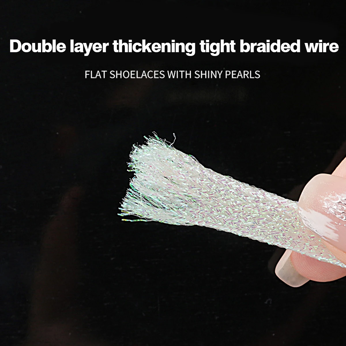 Shoe Laces Glitter Shiny Metallic Sparkling Shimmery Flat Pearly Luster 1 Pair
