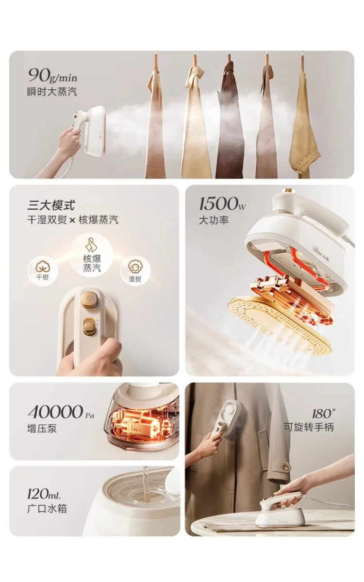 Description Picture 3 of item220V Bear Handheld Steamer Mini Portable Garment Iron for Home Use