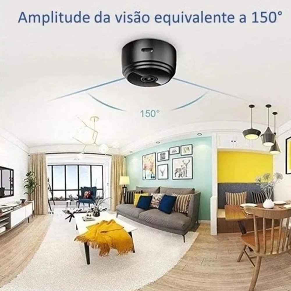 Kit com 4 Câmeras de Segurança HD com Conexão via App, Visão Noturna e Detecção de Movimento para Proteção Residencial e Comercial - Imagem 4