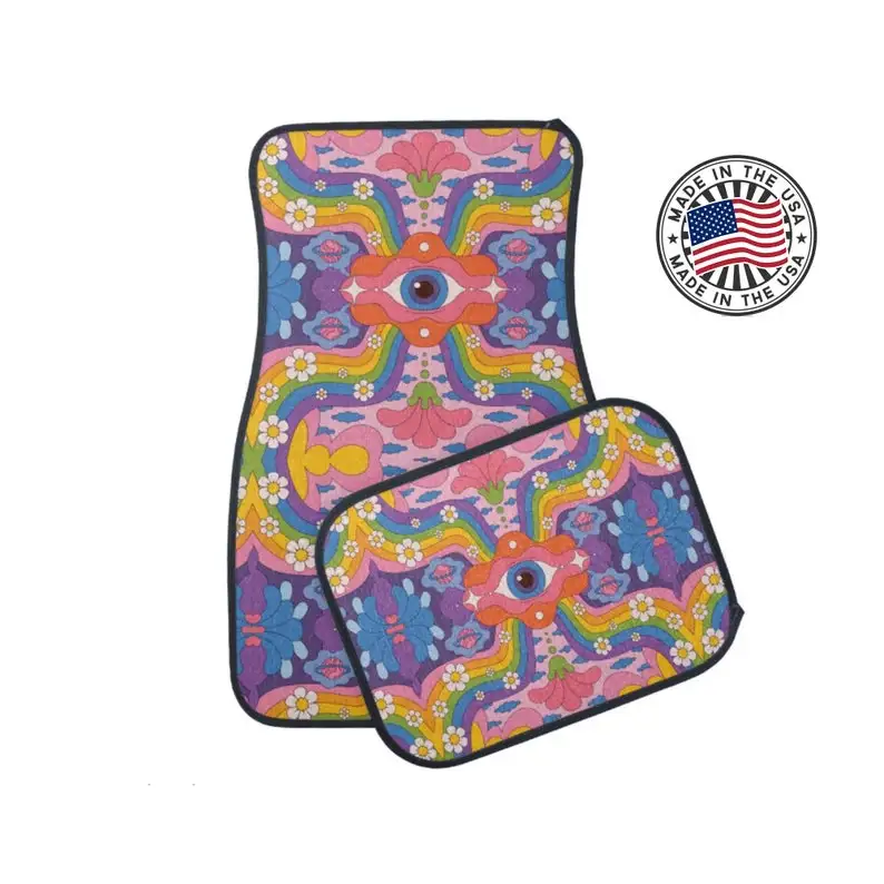 

Psychedelic Rainbow Car Mat/60s Car Accessories/Pop Art Car Mat/ Rainbow Car Mat/Groovy Car Accessories for Her