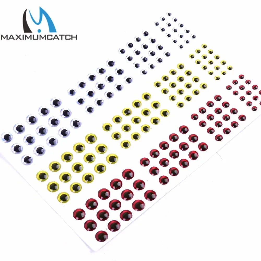 MAXCATCH 2D/3D/4D Angelköder-Augen 3mm-15mm Fliegenbindematerial Realistische Harz-Fischaugen DIY Fliegenfischen Köderherstellung – Detail 6