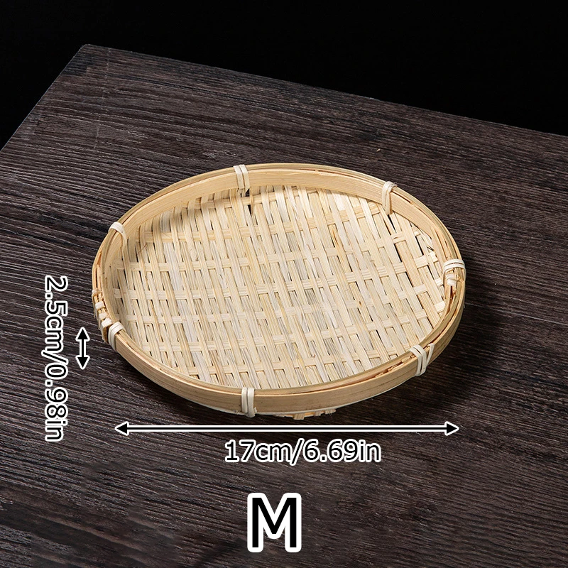Bamboo Tray Drying Basket Food Pastry Serving Plate Storage Container