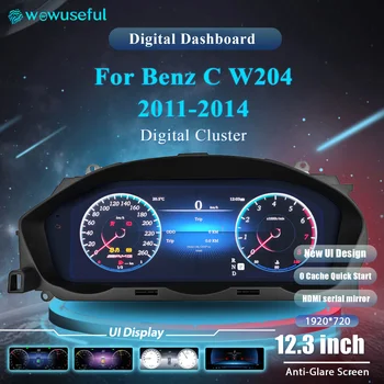 Tablero digital Lcd de 12,3 pulgadas para Mercedes Benz C W204, 2011-2014, Ntg4.5, instrumento de Radio automático, cabina Paneel 1