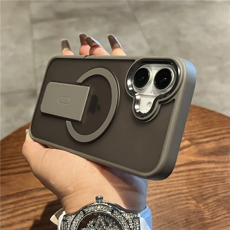 Luxury Magnetic Folding Stand with Matte Translucent Back Cover