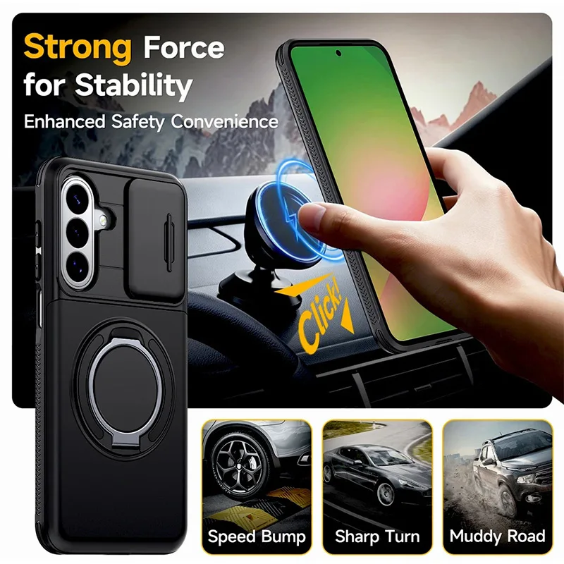 Magnetic Shockproof Phone Armor Case with Car Mount Support