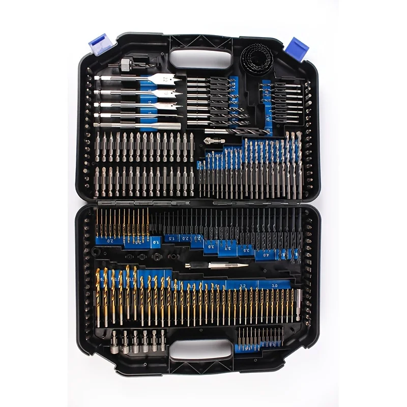 

246pcs/set Drill Bit Set With Storage Box, HSS Twist Drill Bit, Titanium Coated Wood Metal Drill Bits For Cutting Drilling Polis