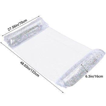 PVC Summer Inflatable Foldable Floating Row Swimming Pool Water Hammock Air Mattresses Bed Beach Water Sports Lounger Chair 2